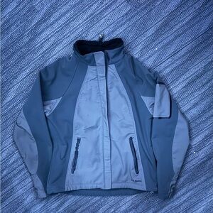 L.L. Bean Men's Gray Softshell Jacket M Regular Zipper Embroidered Lined